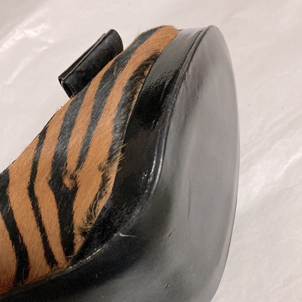 Genuine cowhide tiger print Pumps peep toe Heels - Picture 9 of 9
